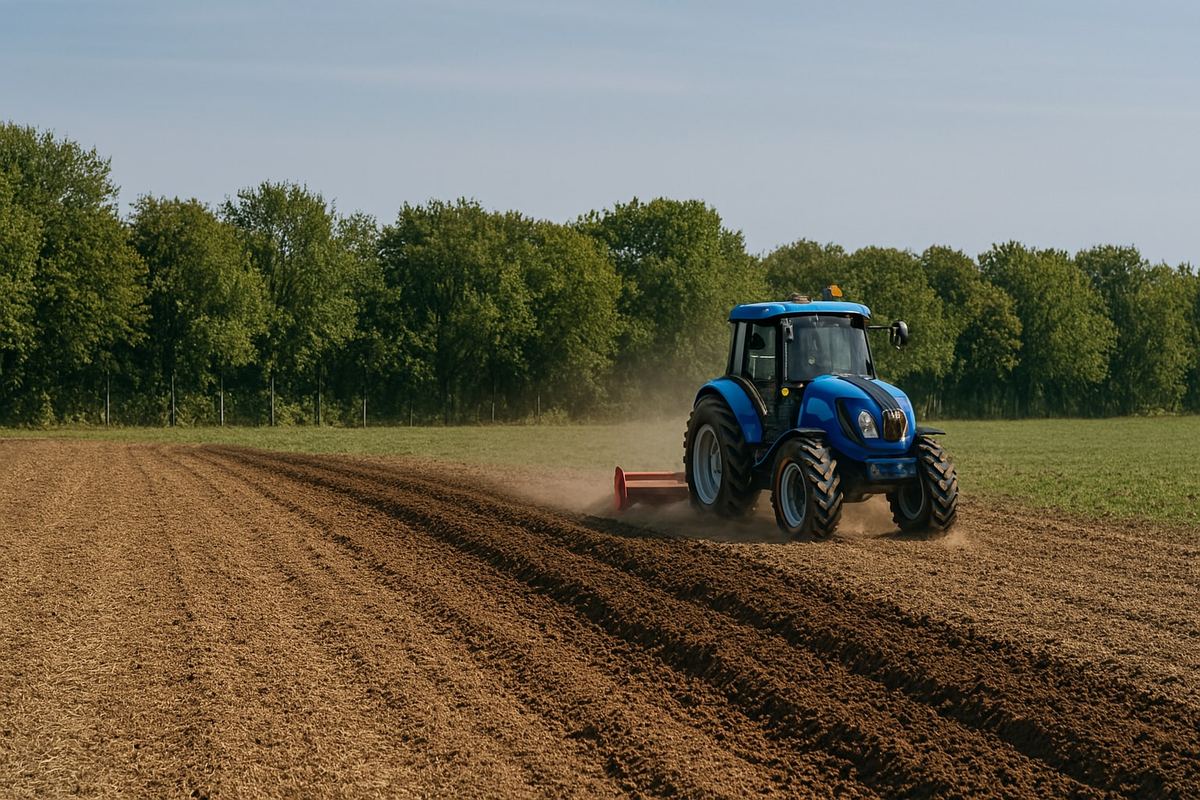 Traktor obrađuje veću površinu zemlje